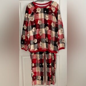 Disney Pajama set- Red and Black with Winnie the Pooh Print Disney 100 Size XL